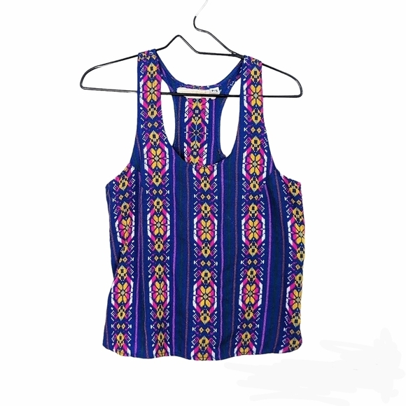 Jen's Pirate Booty by Free People Royal Blue Tank Top Embroidered Boho Hippie S - Picture 1 of 9